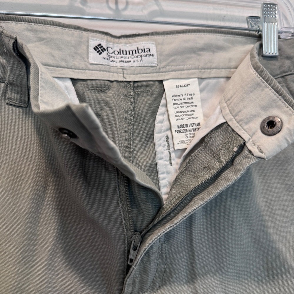 Columbia Shorts Womens 8 AL4287 Gray Cotton Canvas Utility Outdoor Hiking - Picture 4 of 9